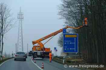 Baumpflege an der B 94 bei Reichenbach - Freie Presse