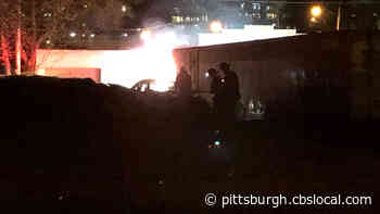 Police And Firefighters Respond To Car On Fire In Homewood