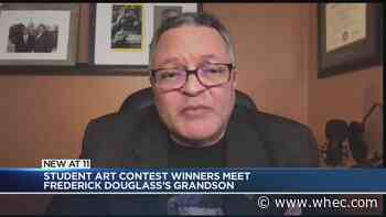Art contest winners meet Frederick Douglass's great-great-great-grandson