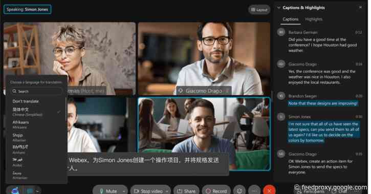 Cisco Webex for Mac starts testing real-time translation; Microsoft Teams to add end-to-end encryption