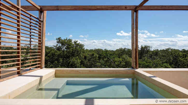 Rooftop pools crown holiday apartments in Tulum jungle by PPAA