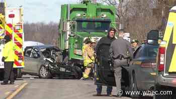 Driver dead in crash between car and garbage truck on Route 237 in Genesee County