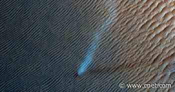 NASA spots sinuous dust devil dancing over Mars dunes     - CNET