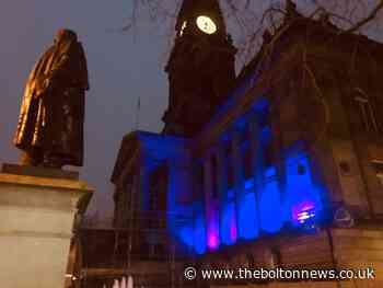 Bolton Town Hall lit up blue to remember coronavirus deaths - The Bolton News