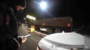 Semi driver ticketed near Saskatoon after empty beer cans, insecure load found during traffic stop: police