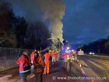 A666 St Peter's Way to remain shut throughout the night after lorry carrying mattresses catches fire