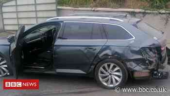 Jonesborough: PSNI officers injured as police car 'repeatedly rammed'