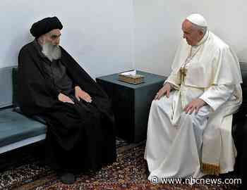 Pope holds historic meeting with Shiite cleric in Iraq, visits Abraham's birthplace