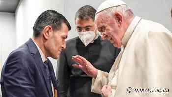 Pope Francis meets with father of drowned Syrian boy, visits Iraq town devastated by ISIS