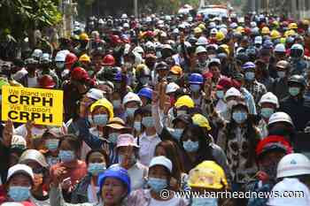 Force used to disperse anti-coup protesters in Myanmar - Barrhead News