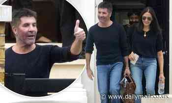 Simon Cowell exits London home with partner Lauren Silverman and son Eric for flight back to LA