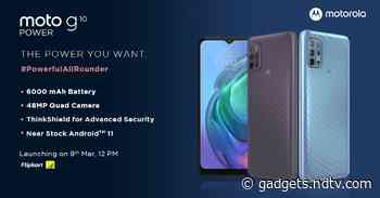 Moto G10 Power Key Specifications and Renders Teased Ahead of Launch on Tuesday, Flipkart Availability Confirmed