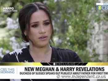 Meghan Markle says her father 'betrayed her' in new Oprah clip