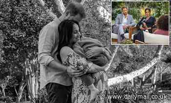 Meghan cradles Archie with Harry in picture released hours after bombshell Oprah interview airs
