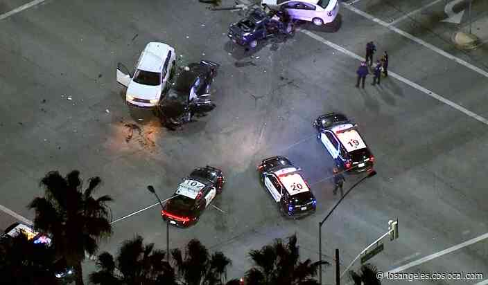 6 In Critical Condition After Stolen Vehicle Pursuit Ends In Multi-Vehicle Crash
