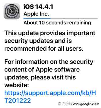 Apple releases iOS 14.4.1 and iPadOS 14.4.1