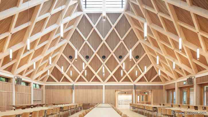 Maccreanor Lavington adds timber dining hall with "sense of grandeur" to west London school