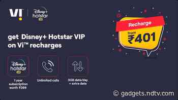 Vi (Vodafone Idea) Offers 1-Year Disney+ HotStar VIP Membership to Select Prepaid, Postpaid Subscribers