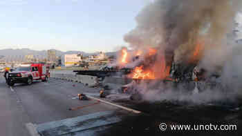 Arde tráiler en Paso Express en Cuernavaca y provoca tráfico - Uno TV Noticias