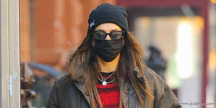 Irina Shayk Rocks Thigh-High Leather Boots for Coffee Run in NYC