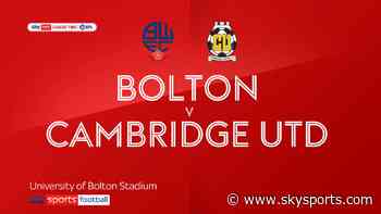 Bolton 2-1 Cambridge: Eoin Doyle strikes as Trotters charge continues - Sky Sports