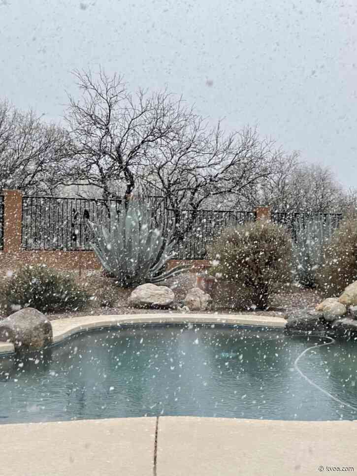 A few spots in Southern Arizona saw snow this morning