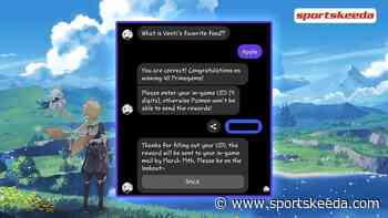 Genshin Impact Paimon's Quiz event: What is Venti's favorite food? Quiz answer and rewards revealed - Sportskeeda