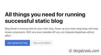 Blogstreak - All things needed for running static blog