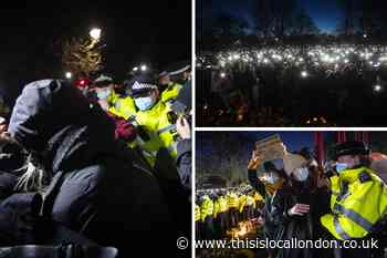 Sarah Everard: Police defend actions at Clapham vigil