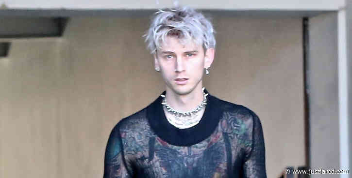 Machine Gun Kelly Shows Off Tattoos in Mesh Shirt While Out to Lunch