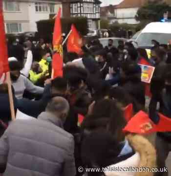 Police clash with hunger strike protesters in Kenton