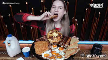 WATCH: Competitive eater devours 10,000-calorie American breakfast