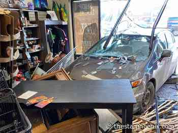 Elderly woman ticketed after driving into SaskMade Marketplace storefront