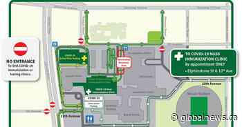 Coronavirus: Traffic at Regina COVID-19 testing, vaccination site modified - Global News