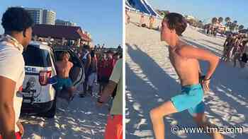 Spring Breaker Handcuffed but Flees from Cops, Beach Crowd Cheers Him On