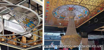 Grand lighting revealed during renovation works on Warrington's new upmarket bar - Gary Skentelbery