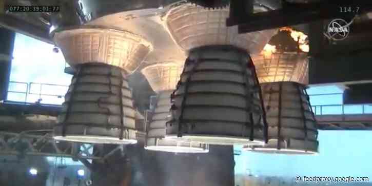NASA has successfully fired its new moon rocket's 4 core engines - a key step towards a launch later this year