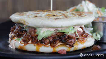Don Julio's restaurant uses pupusas as buns for this unique burger dish