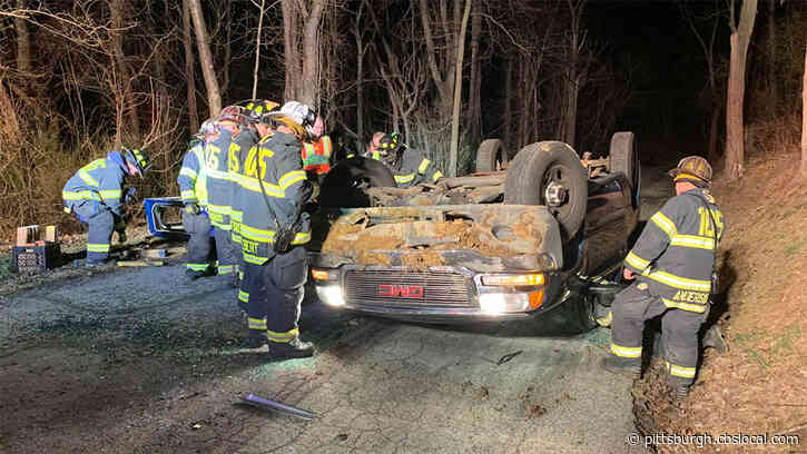 Crews Use Jaws Of Life To Rescue Person From Overturned Vehicle In Rostraver Township