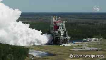 NASA completes engine test firing of moon rocket on 2nd try