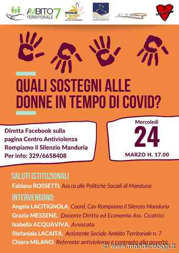 MANDURIA - 'Quali sostegni alle donne in tempo di Covid?': è il tema di un webinar dedicato a donne e Covid che si svolverà mercoledì sera - ManduriaOggi