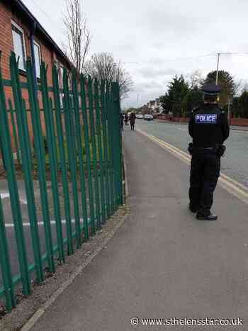 Police at St Mary's Infants, Newton after dangerous driving reports - St Helens Star