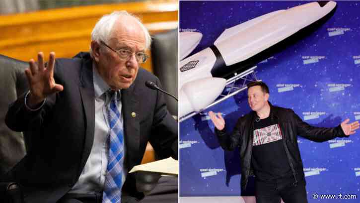 As Elon Musk speaks of 'MULTIPLANETARY' vision, Bernie Sanders tries to drag him back down to earth with scheme to tax the rich