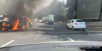 Se incendia camioneta tras accidente en la México-Cuernavaca - Publimetro México