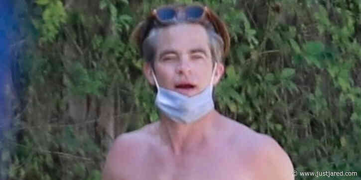 Chris Pine Shows Off His Buff Bod Shirtless on a Walk With His Dog