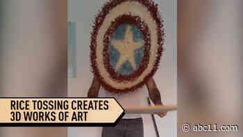 TikTok star tosses rice to create 3D works of art