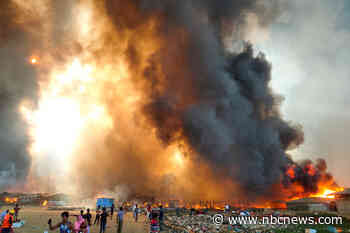 Video shows massive fire sweeping through Rohingya camp in Bangladesh