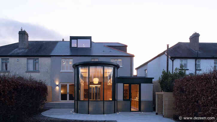 Scullion Architects adds curved-glass extension to 1930s home in Dublin
