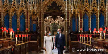 Prince William, Kate Middleton return to their wedding site, now a vaccine center