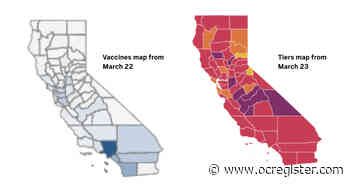 Coronavirus: Vaccination totals and tier levels for California counties on March 23 - OCRegister